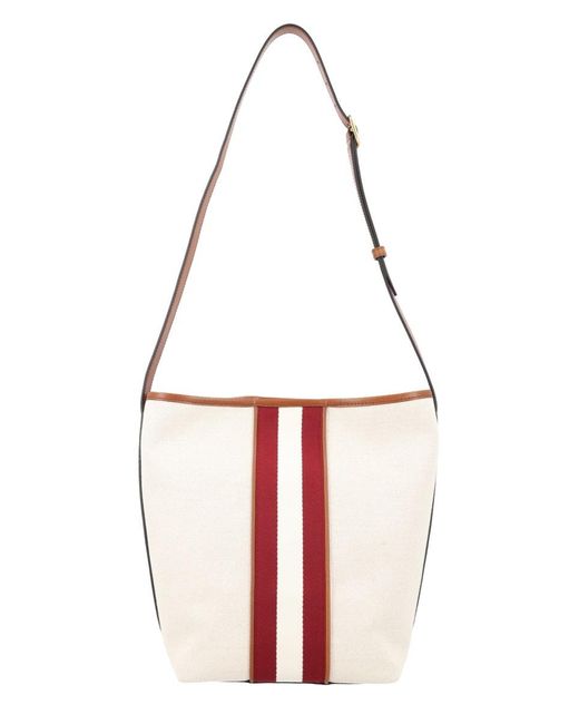 Bally White Mini Linen Shoulder Bag