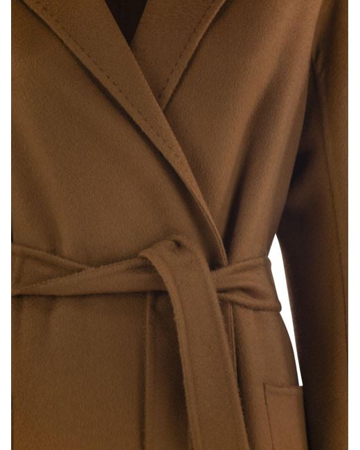 Max Mara Max Mara Ludmilla Cashmere Lange Jas in het Brown