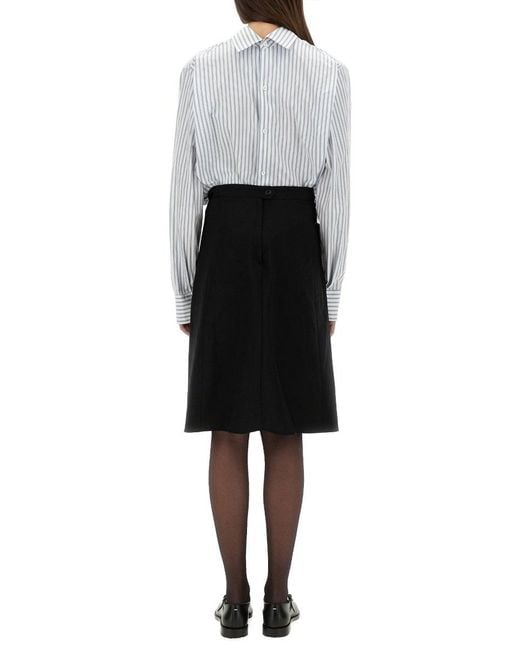 Maison Margiela White Inverted Striped Dress-Shirt