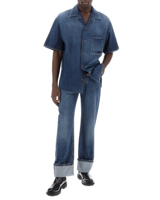 Alexander McQueen Straight Fit Jeans in Selvedge Denim in Blue für Herren