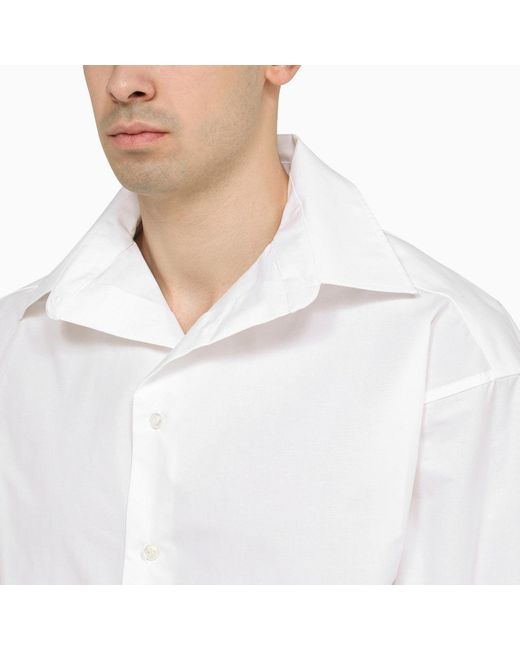 Balenciaga Kick Collar Oversize Shirt White for men