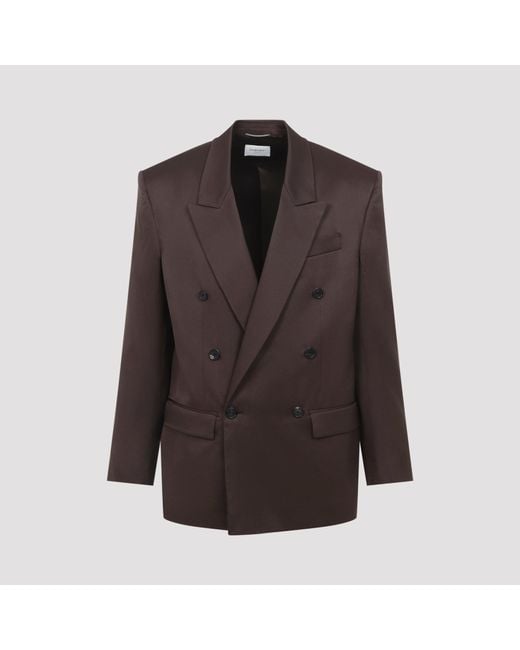 Saint Laurent Double Brestaed Jacket in het Brown voor heren