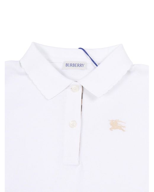 Burberry White Kid Girl Polo Shirts