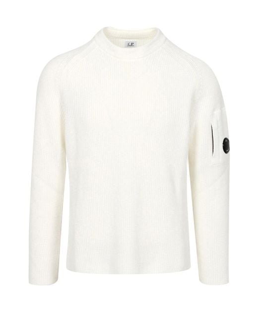 C P Company White Sweaters for men