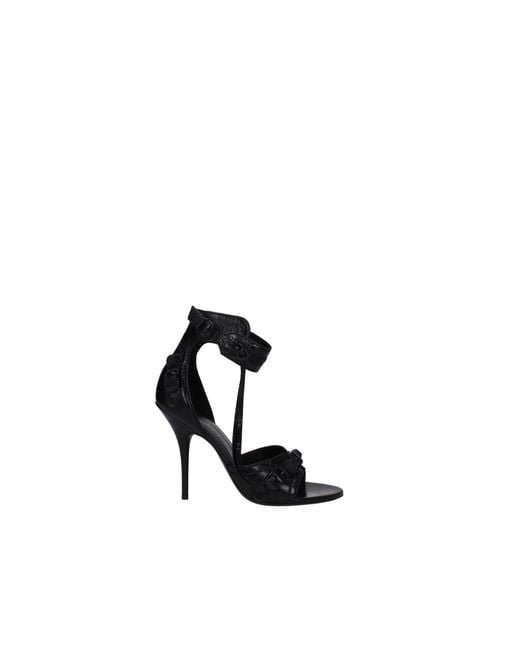 Balenciaga Black Cagole Sandals Leather