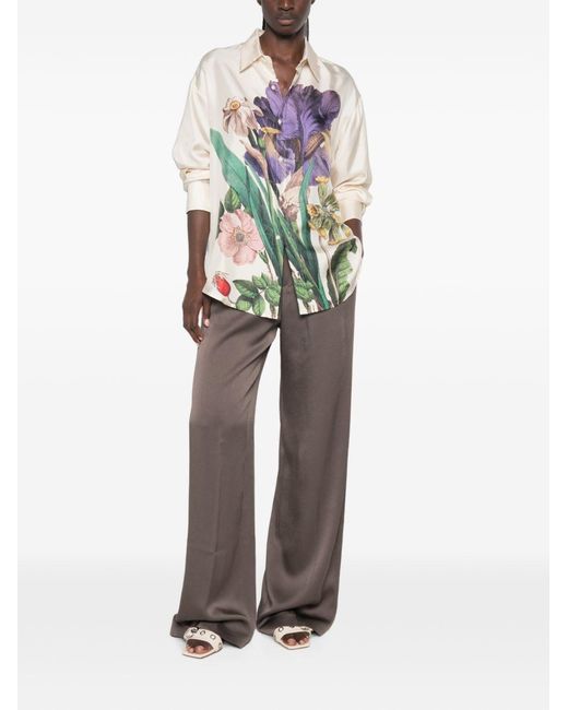 Pierre Louis Mascia White Printed Silk Shirt