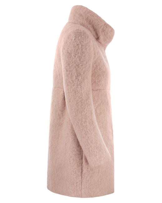 Romantic Wool, Mohair e Alpaca Blend Coat di Fay in Pink