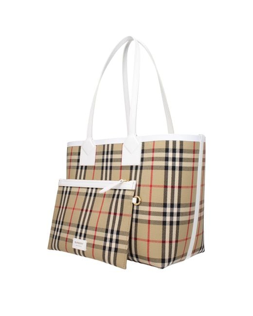 Burberry White Shoulder Bags Fabric