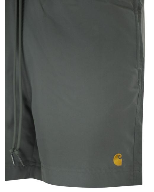 Carhartt Gray Beach Shorts With Logo
