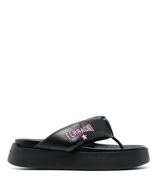 Flip flop cf platform di Chiara Ferragni in Black