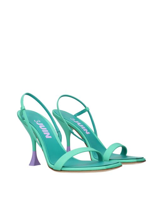 3Juin Green 3 Juin Sandals Ischia Fabric/Mint