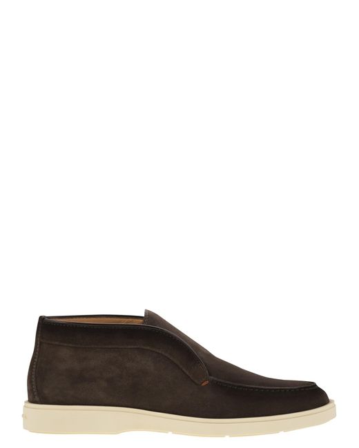 Santoni Brown Suede Desert Boot for men