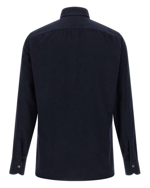 Borriello Blue Flannel Shirt for men