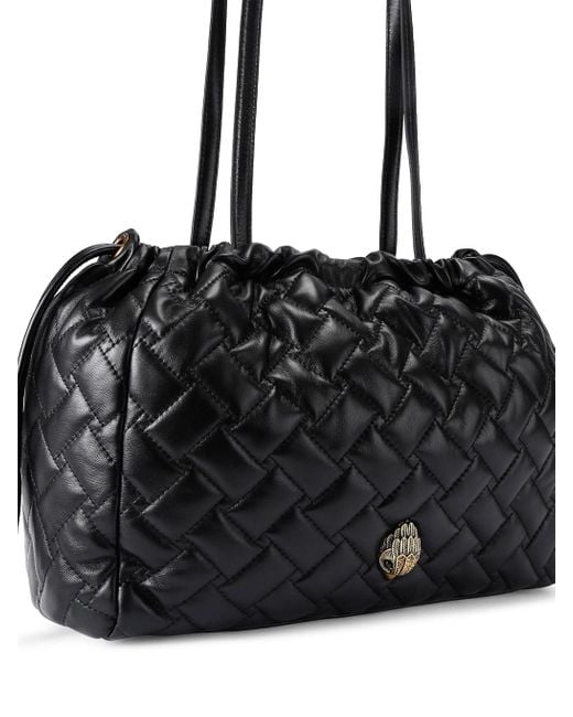 Kurt Geiger Black Kensington Quilted Drawstring Bag