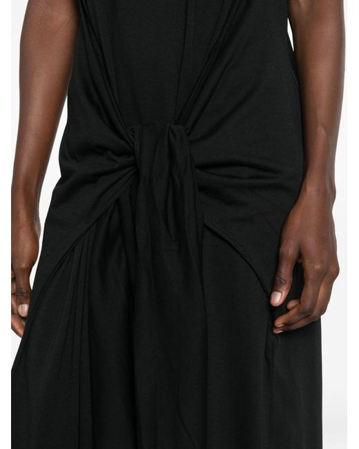 Totême  Black Round Neck Midi Dress