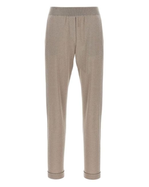 Brunello Cucinelli Wol En Zijden Broek in het Gray