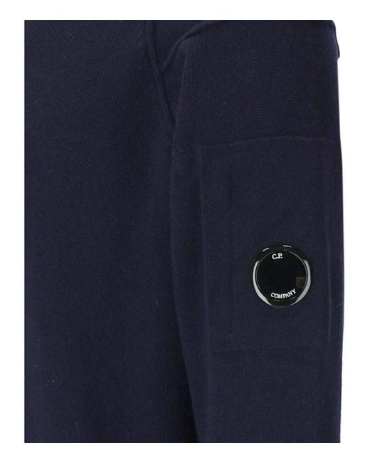 C P Company Blue Grs Total Eclipse Crewneck Jumper