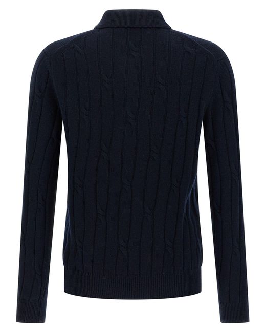 Zanone Blue Cashmere Polo Shirt for men