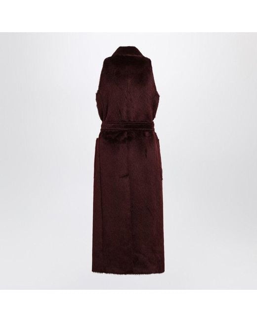 Max Mara Purple Cherry Colored Sleeveless Coat