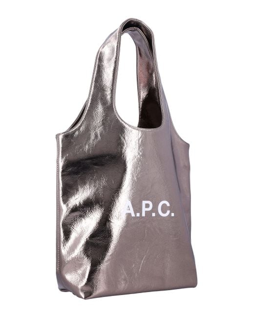 A.P.C. White Ninon Small Tote Bag