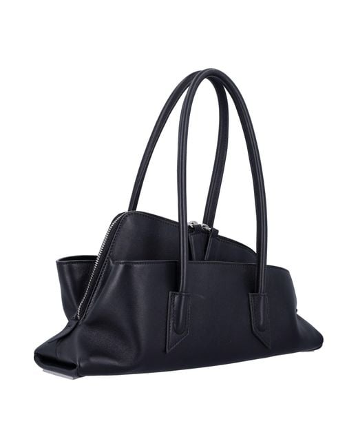The Attico Black La Passeggiata Small Tote Bag