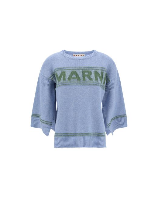 Suéter de logotipo de Marni de color Blue