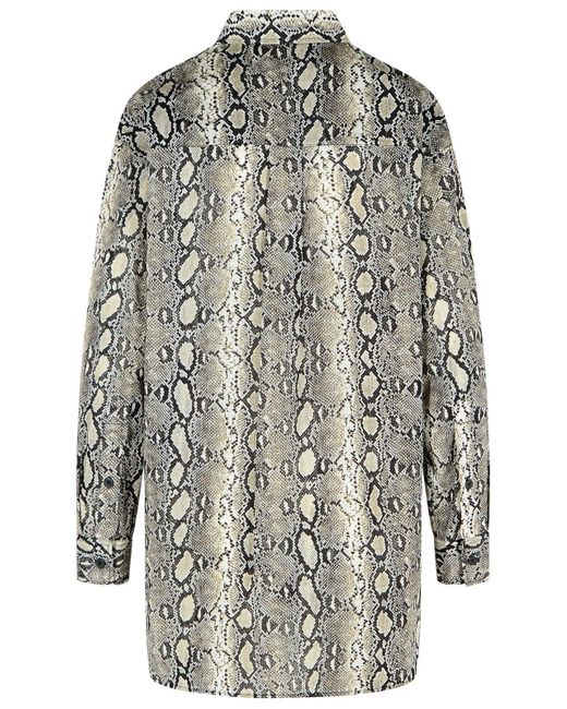 Michael Kors Gray Snake Print Cotton Shirt