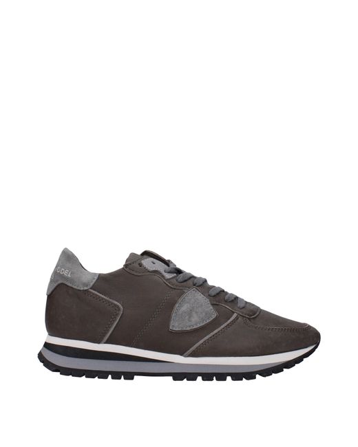 Philippe Model Gray Leather Sneakers for men