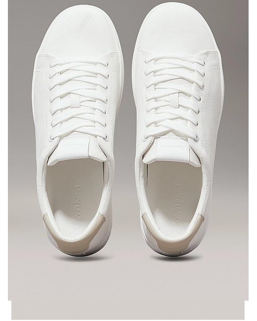 Zapatillas de cuero Calvin Klein de hombre de color White
