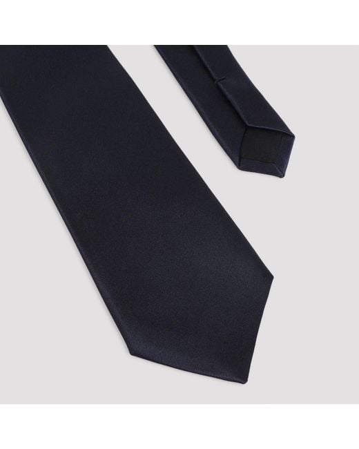 Saint Laurent Black Silk Tie