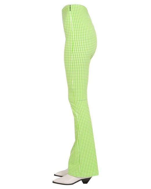 MSGM Green Plaid Pattern Pants