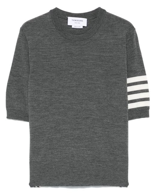 Thom Browne Gray Wool Crewneck Sweater