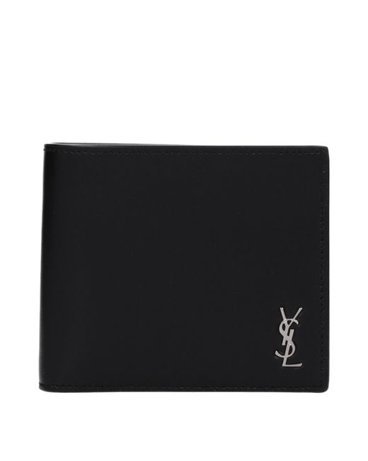 Saint Laurent Black Wallet Leather