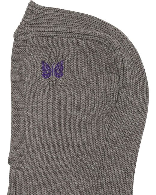 Needles Gray Merino Wool Balaclava for men
