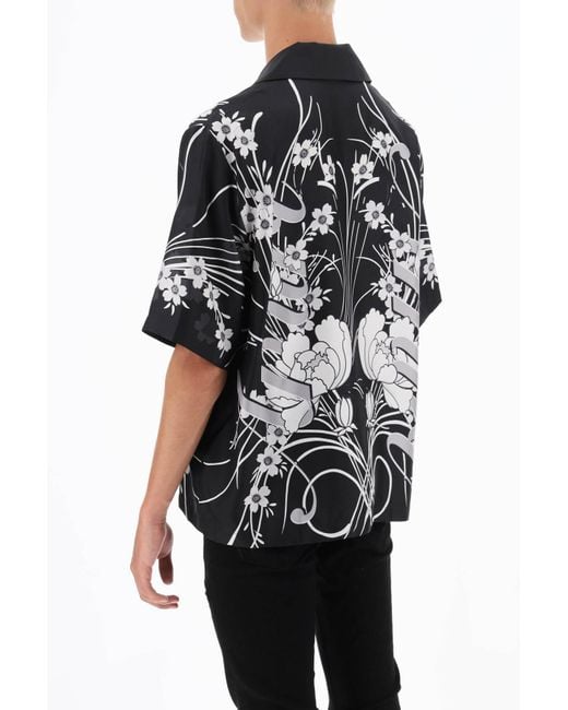Amiri Bowling -hemd Mit Blumenmotiv in het Black voor heren