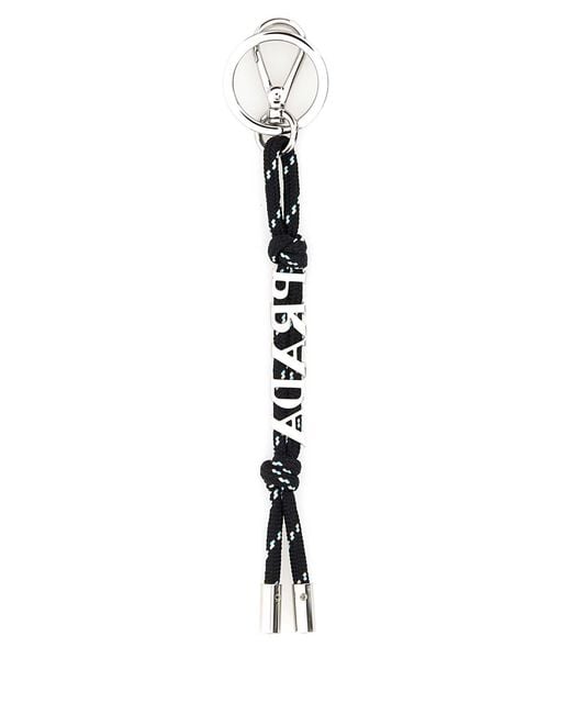 Prada Multicolor Black Fabric Key Ring for men