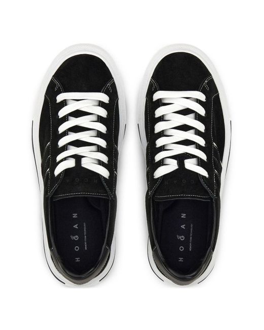 Hogan Black Flache Schuhe schwarz