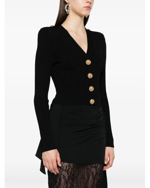 Balmain Geribbeld Vest Met Knoppen in het Black