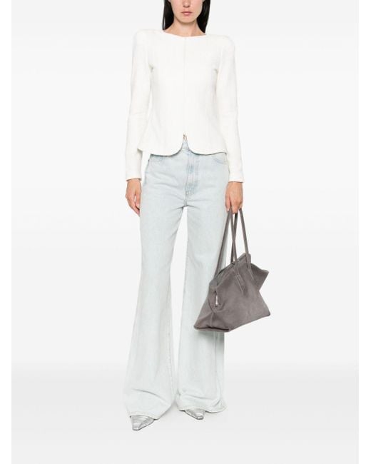 Emporio Armani White Cotton Blend Blazer Jacket