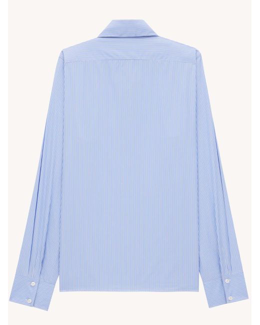 Saint Laurent Blue Camicia Cassandre