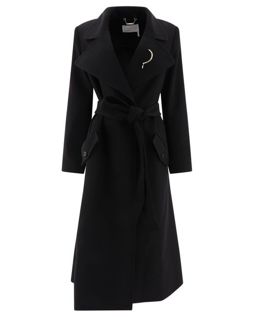 Chloé Black Long Wrap Coat