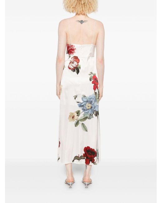 Alice + Olivia White Bunte Seiden- Und Nylonkleid