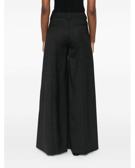 THE LATEST Black Alma Wool Blend Wide Leg Trousers