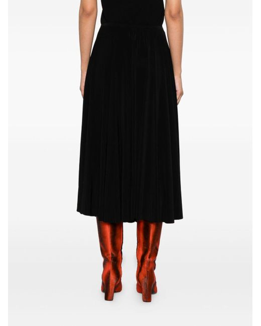 Falda midi plisada Norma Kamali de color Black