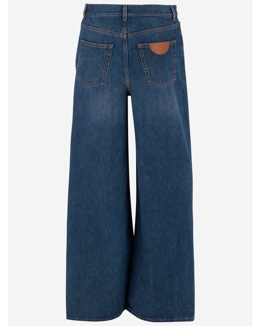 Chloé Blue Jeans Cotton Denim Wide Leg