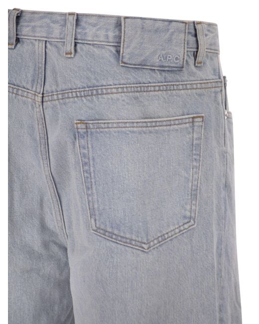 A.P.C. Gray Washed Cotton Denim Wide-Leg Jeans for men