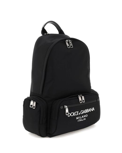 Dolce & Gabbana Nylon-Rucksack mit Logo in Black für Herren