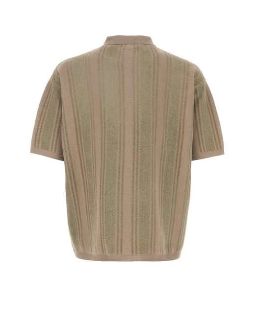 Nanamica Natural Embroidered Knit Polo Shirt