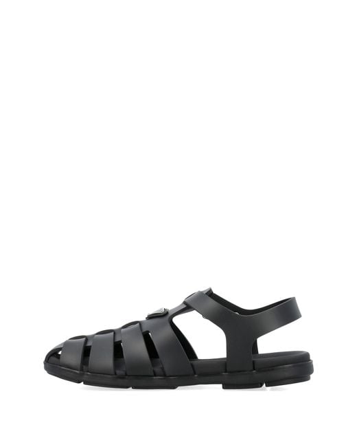 Prada Black Cage Fisherman Sandals