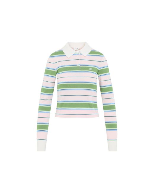 Céline Green Cotton Polo Sweater